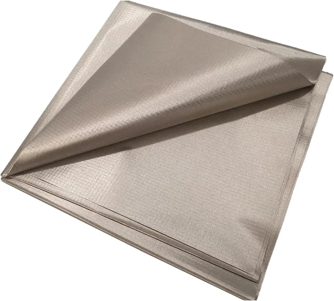 Fabric 43"x 39" with 2"x20" Conductive Tape Cloth Nickel Copper Polyester Material Influence RF Signals WiFi Cell Bluetooth RFID Guards You Against Harmful Frequencies and Data Theft