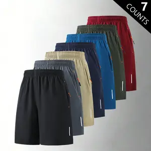 Men’s summer ice silk lightweight breathable mid-thigh shorts — trendy high street/street style, casual loose fit, versatile running and fitness shorts for men