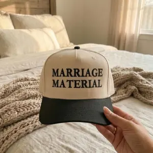 Marriage Material Embroidered Hat, Bachelorette Party Gift for Bride, Bridal Shower Baseball Cap, Engagement Present, Honeymoon Hat