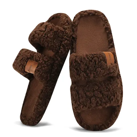 Cloud Slippers for Women Fuzzy Memory Foam House Shoes, Comfy Anti-slip Indoor Outdoor Slides, Spa & Travel Essentials, Winter  Gift for Women Mom