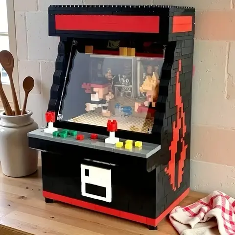 1060pcs Arcade Game Machine Building Block Kit, Role-playing/fighting Theme, Office Desk/living Room Decor, Ideal Stress-relief Toy for Adults, Collector's Gift for Christmas/halloween/new Year/birthday, Construction Building Blocks, Buildable Blocks
