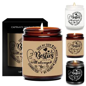 Lavender Scented Aroma Candle, 1 Count Letter & Heart Pattern Best Friend Themed Candle, Sweet Relaxation Ornament for Home Bedroom Living Room Bathroom Home Fragrances Decoration