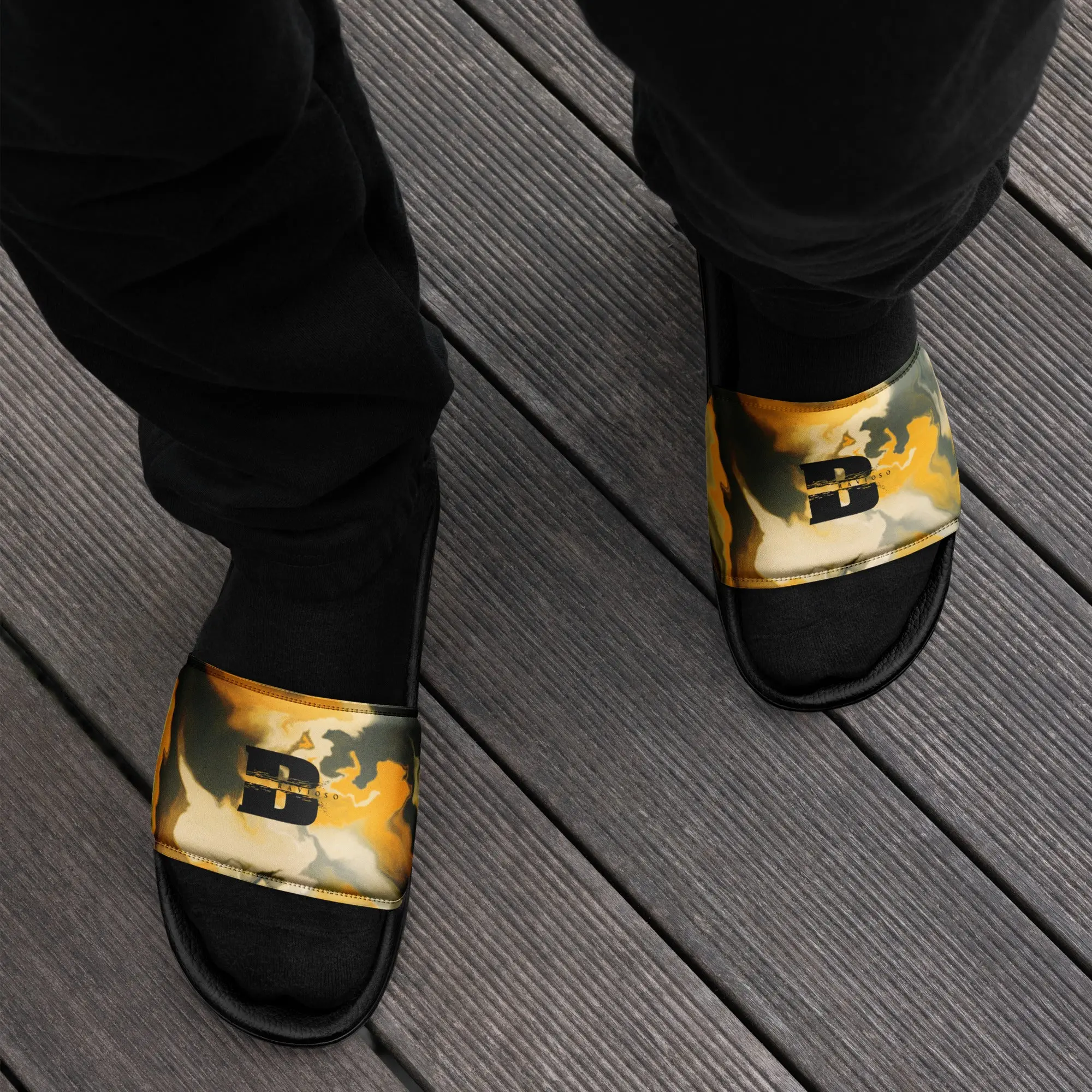 (Limited Time) Bravioso x Riderz Infinity " Yellow Jack Glides" - Men’s slides
