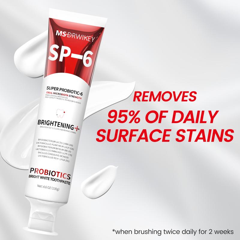 MSDRWIKEY SP-6 Probiotic Fresh Breath Toothpaste Set - 130g x 3 | Enamel Protection & Long-Lasting Freshness | Oral Care