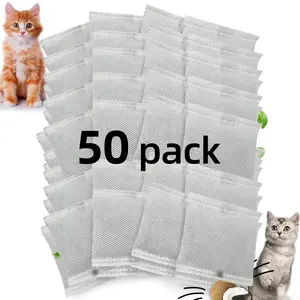 50 Pack Cat Litter Box Replacement Filters, Self-Cleaning Activated Carbon Deodorizer, Odor Eliminator, Odor Control Filter for Automatic Litter Boxes