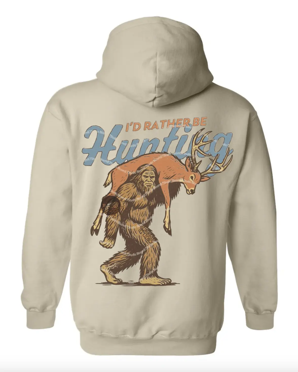 Bigfoot Hunting T-Shirt Sweatshirt Hoodie, Sasquatch Carrying Deer Shirt for Fall Shirt, Rustic Hunter Gift, Hunting Season Shirt, Outdoor Hunting Apparel, Unisex Casual Cotton Graphic Tee Menswear Womenswear