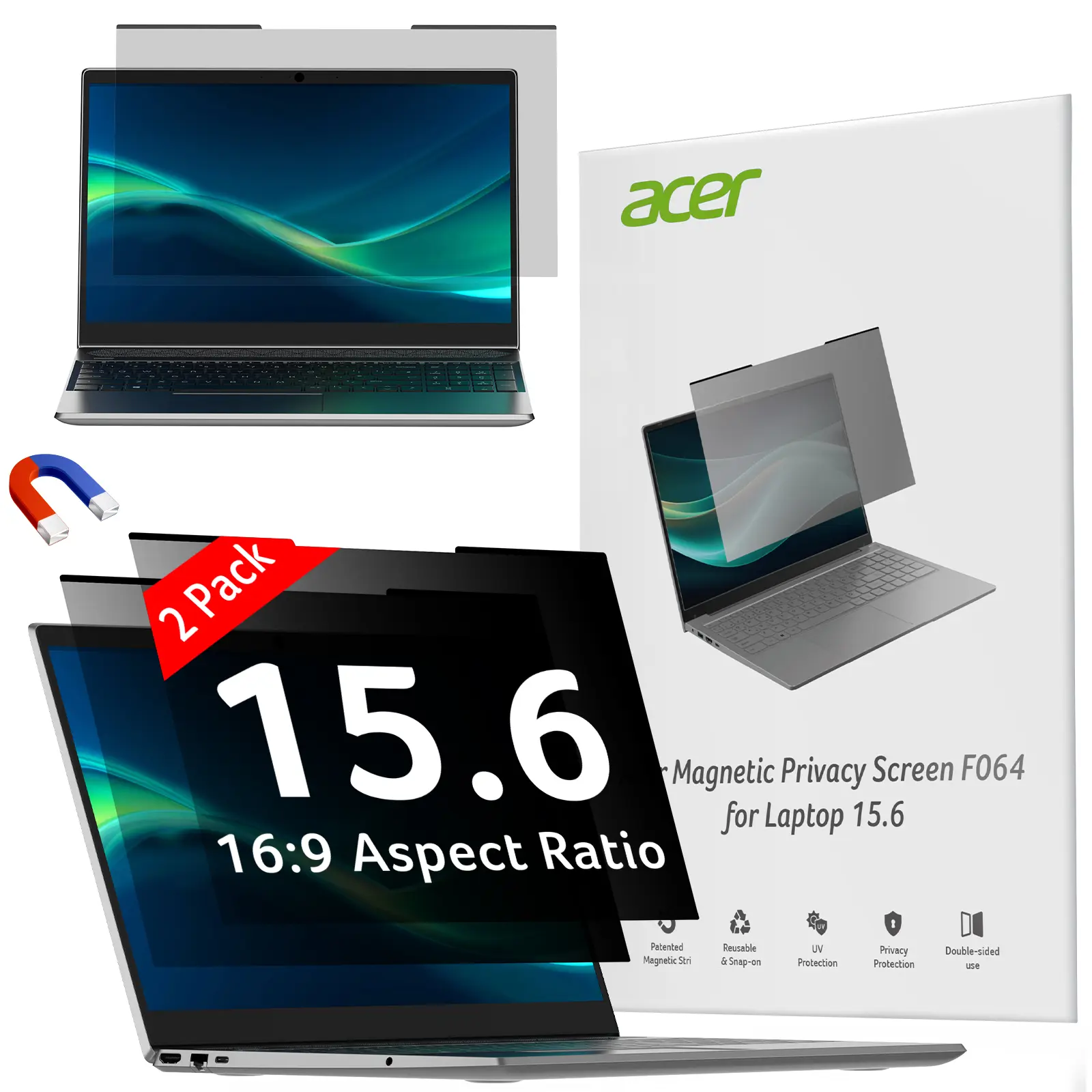 HP パビリオンデスクトップ Acerモニターセット acer 2-Pack Laptop Privacy Screen - for Laptop 15.6、14、13.6Inch