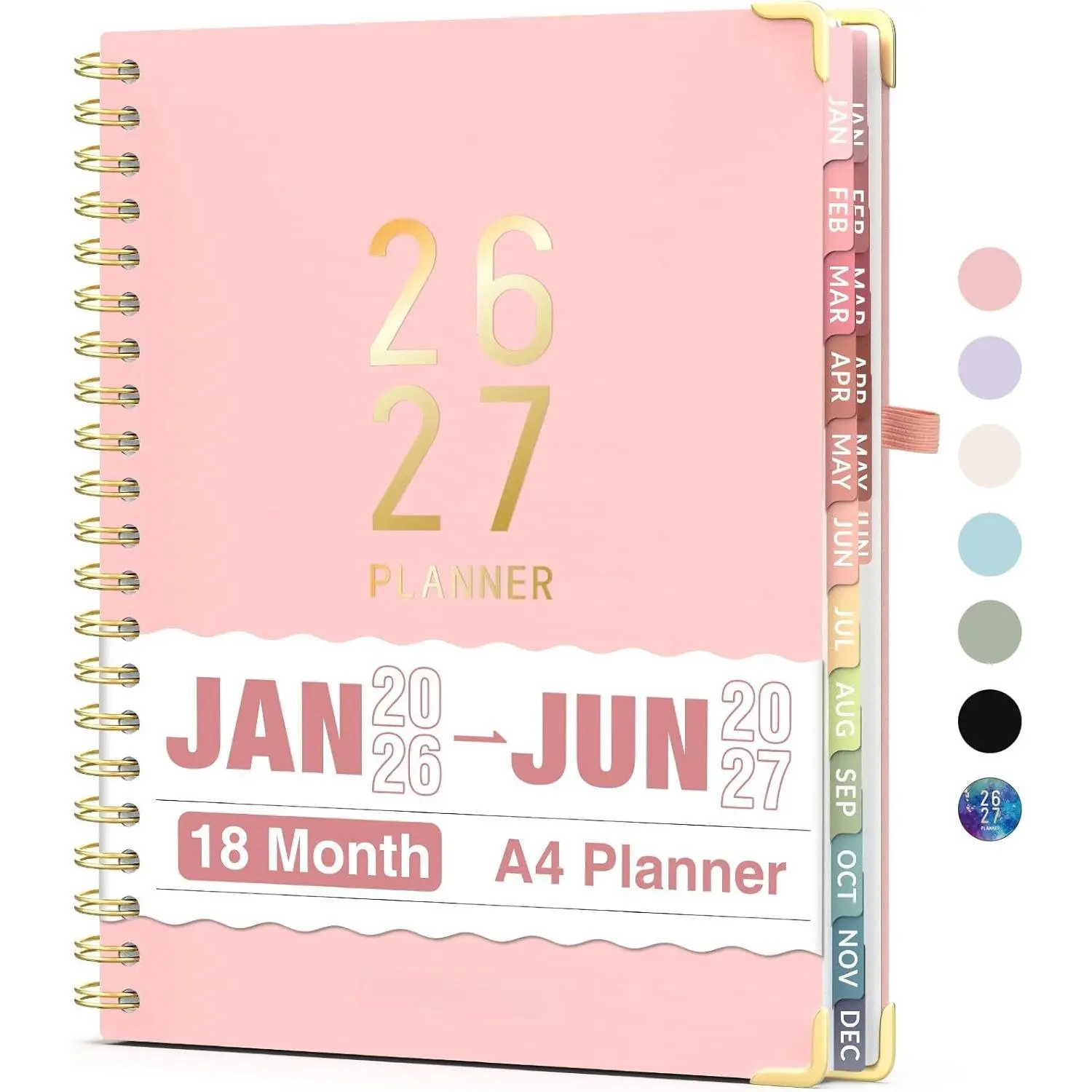 Planner 2026-2027, 18 Month Weekly and Monthly Calendar Planner, Jan 2026 -June 2027, 8.5" x 11", Daily Agenda Book with Tabs, College Organizer Notebook, School Supplies for Student Teacher Classroom, A4,