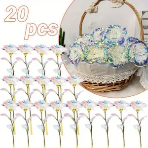 20 pieces of dazzling eternal rose bouquet, artificial crystal flowers, the best gift for Mother's Day, Thanksgiving, Valentine's Day girls' birthday parties