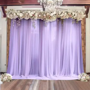 Lavender Lilac Sheer Backdrop Drape – 5ft x 14ft Wedding Arch & Ceiling Decor Panel, Wrinkle Free with Soft Shimmer
