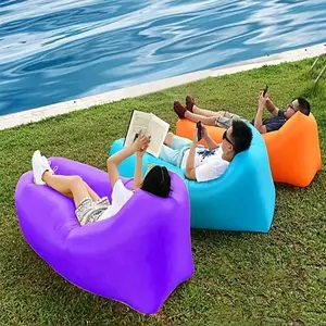 Outdoor Lazy Inflatable Sofa Bed, Portable Air Mattress, Single Person Foldable Camping Cushion, Inflatable Couch, Durable & Comfortable Design