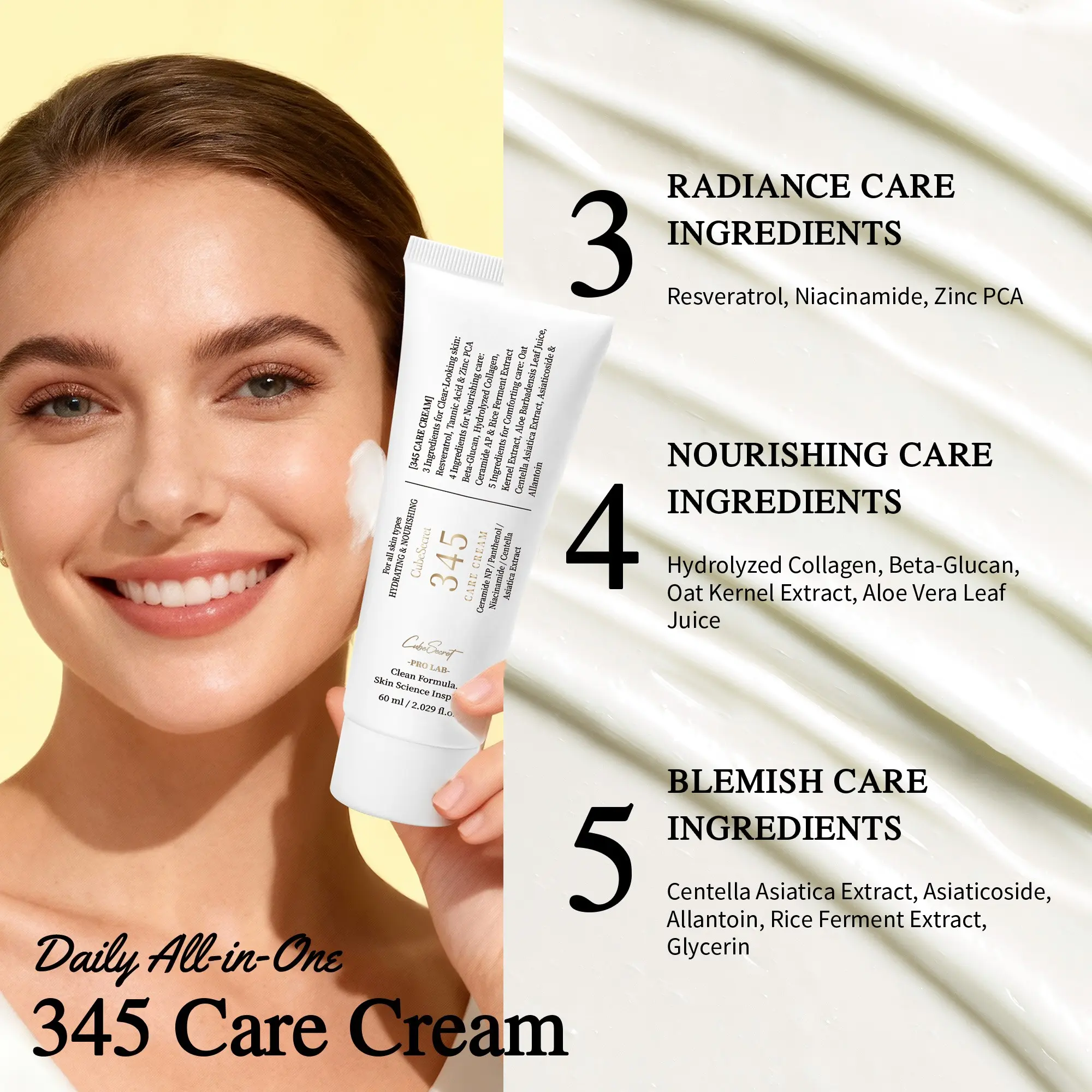 345 Face Cream 3% Niacinamide + 4% Panthenol + 5% Hyaluronic Acid