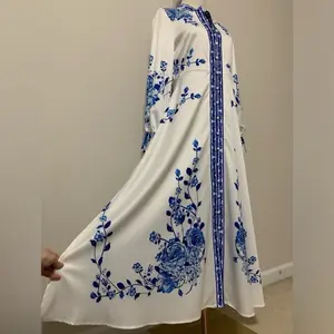 White and Blue Floral Dress