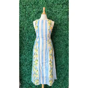 A-Line Basque Waist Lemon Dress (S to 3X)
