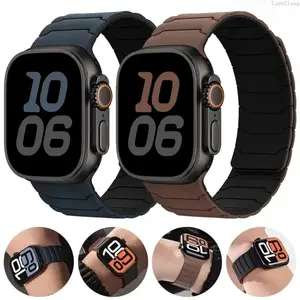 Magnetic Silicone Apple Watch Band, Adjustable Strap for Ultra 2, SE & Series 7–10 (38–49mm), Soft Comfortable Replacement for Everyday & Spring Wear