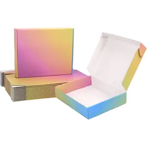10x8x2 Shipping Boxes Medium, 40 Pack Colorful Corrugated Cardboard Mailer Boxes for Small Business, Mailing, Packaging
