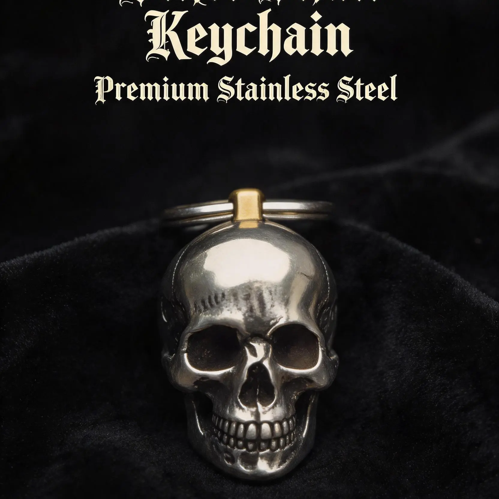 3D Skull Heavy-Duty Metal Biker Keychain, Gothic Punk Rugged EDC Car Key Accessory, Unique Gift for Men, Perfect for Motorcycle Riders & Father’s Day, Keychain Accessory