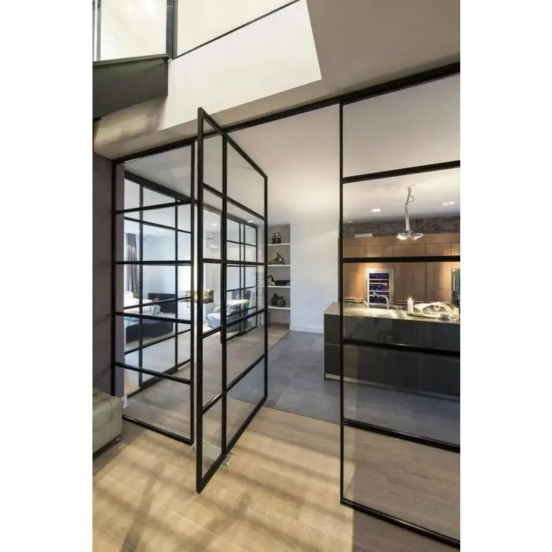 Sixinalu Main Doors Interior Security Door Exterior Thermal Break Aluminum Pivot Door Front Entrance Door Customized Size Color