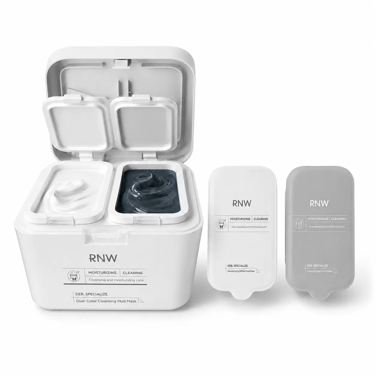 RNW Dual-Color Clay Mask, Deep-Cleansing and Hydrating Facial Mask for Blackheads, Excess Oil and Visible Pores Skin Repair