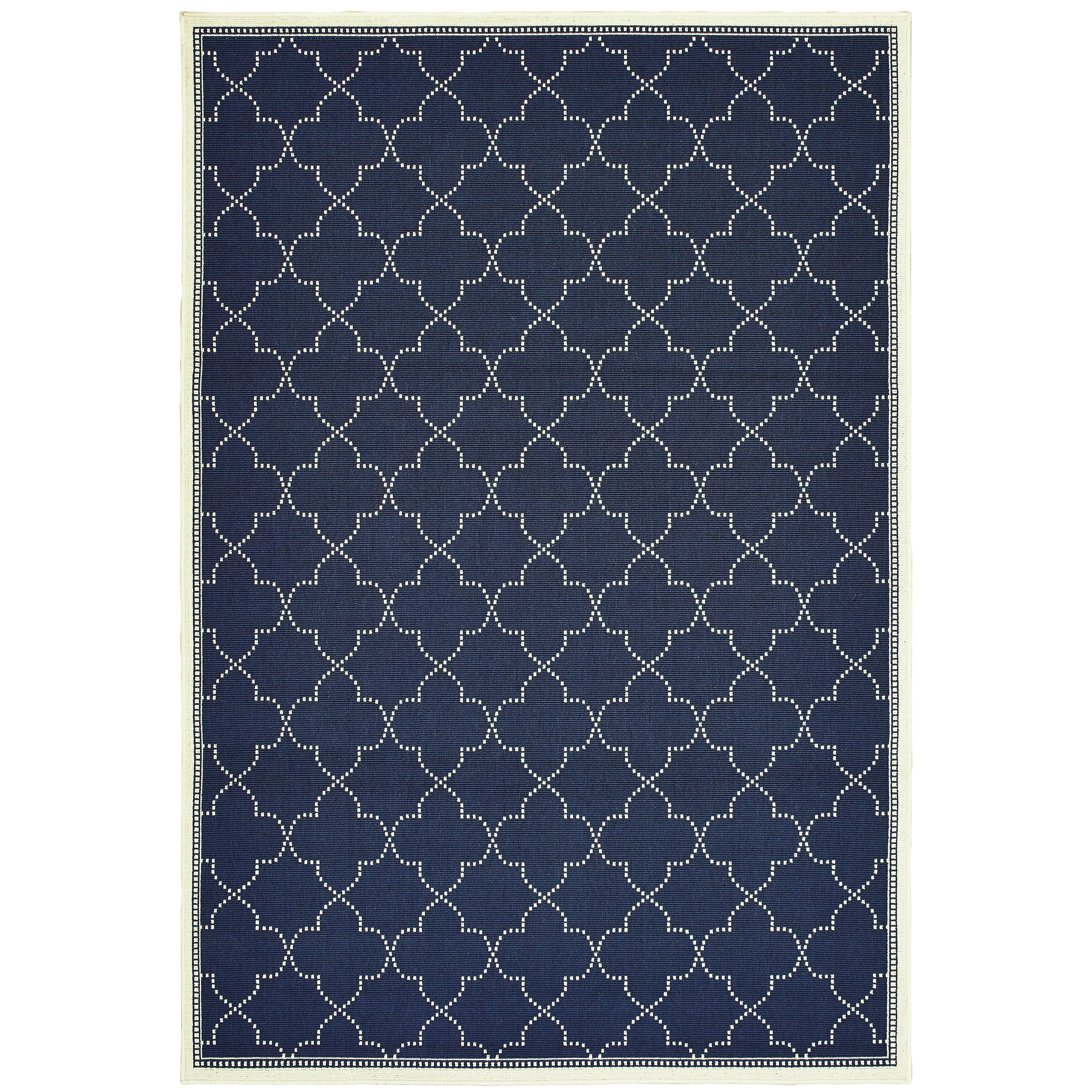 Oriental Weavers Marina 6025P Navy Ivory Moroccan Machine Woven Rugs