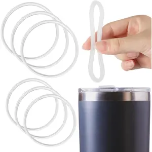 6 Pack 30 oz and 20 oz Rubber Seal Replacement Gasket for Lid Leak-proof O Ring Replacement for 10, 12, 14, 16, 20 or 30 oz for Insulated Stainless Steel Tumbler (White)