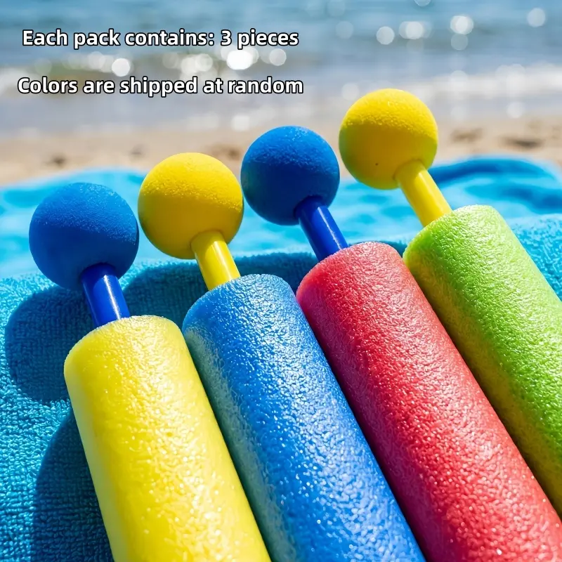3PCS Unisex Portable Foam Spraying Water Blaster Guns - Lightweight, Non-Toxic, BPA-Free, Burr-Free, Effort-Saving for Pool Parties, Camping Games