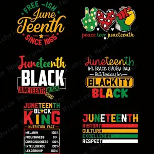 6 Pcs 1865 Independence Day June Festival Style Heat Transfer Stickers DIY Washable Printed T - Shirt Iron - on Patches Decorative for Clothing Accessories