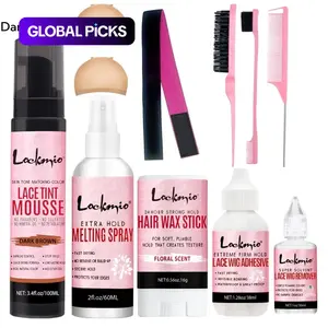 Hair Styling Tool Set, 11-Piece Set with Hair Wax Stick, Lace Wig Glue, Lace Wig Remover, Melting Spray, Lace Tint Mousse, Wig Cap, Hair Band, Brush and Comb, Lace Wig Adhesive Kit #TOP PICKS