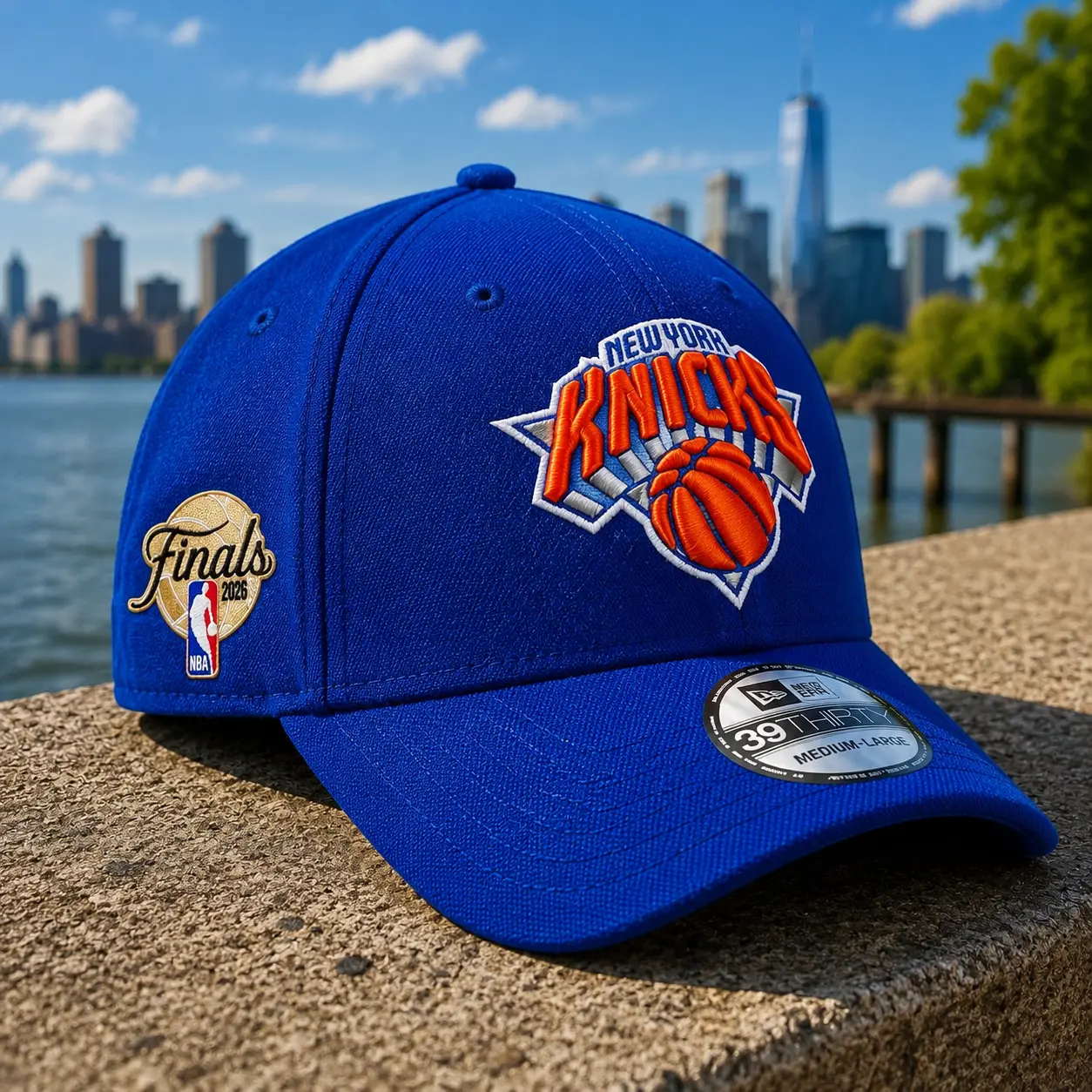 New York Knicks New Era Blue A-Frame 9FORTY Adjustable Snapback Hat
