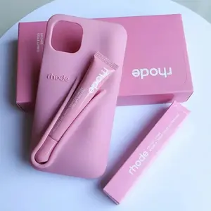 Rhode Lip Gloss Phone Case Silicone Cover With Box for iPhone 17 16 15 14 13 12 11 Pro Max Plus Toast Espresso