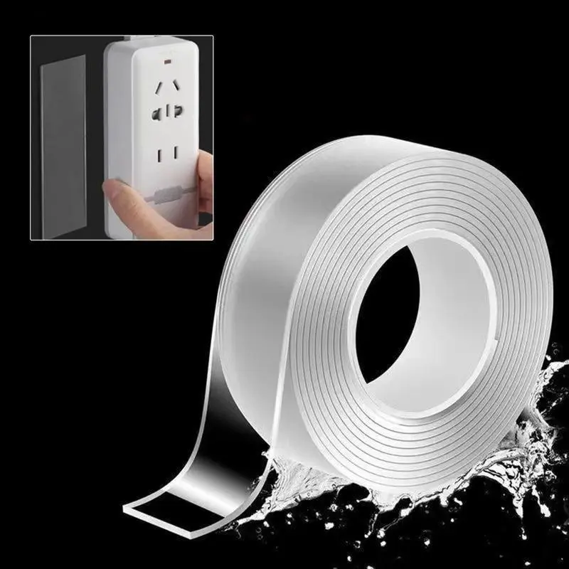Invisible PU Reusable Acrylic Adhesive Tape (1 Roll, 9.85 ft x 1.18 in x 0.08 in, 18 lbs Heavy-Duty) - Hypoallergenic, Waterproof, No Nails/Drills/Damage for Apartment Decorating, Marble, Smooth Glass, Metal (Tools & Hardware, Adhesives, Tapes & Sealers),