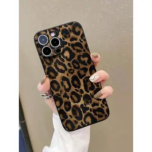 Cheetah Leopard Print Colorful Straight Edge Minimalist Shockproof Heavy Duty Protective Phone Case Cover Suitable for a variety of iPhone models, from Iphone 17 series to Iphone 11 series, and Iphone x series