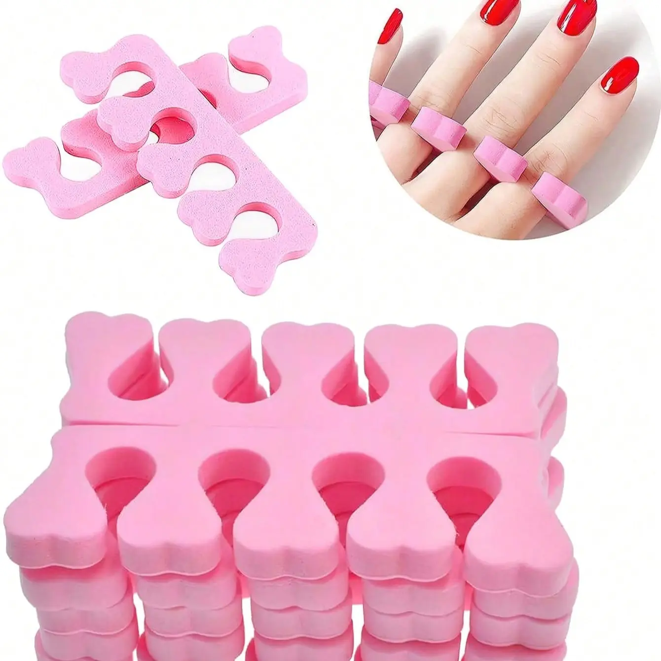 Toe Spacers for Pedicures, Manicure, Soft Foam Toe Separators for Easy Nail Polish Application, Nail Art, Nail Art Tools, Essential Pedicure Tool Set for Foot Care, Foot Care Products, Lightweight, Gentle