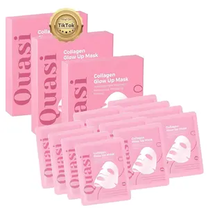 3 PCS Quasi Collagen Glow Up Mask 2.0-DeepHydratingBioCollagen Face Mask for Firm, Smooth &Radiant Skin (1Box (4Pcs))-Christmas Gift for Girls and women