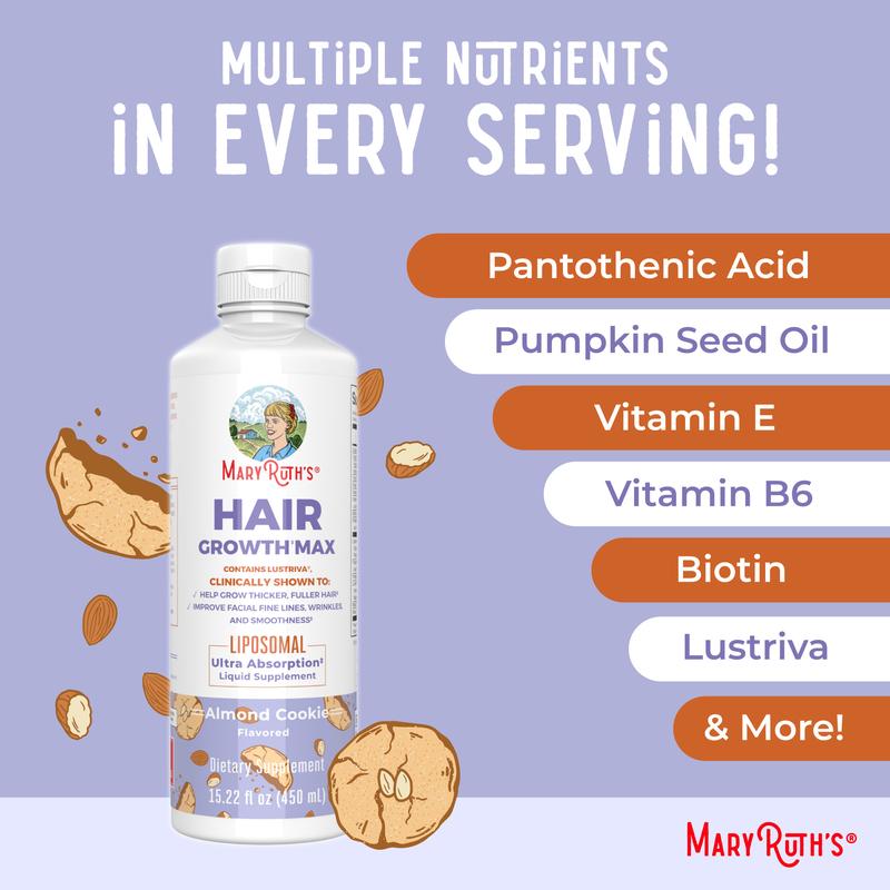 MaryRuth's Hair Growth + Nighttime Routine Bundle - Hair Growth Max Liposomal & Liquid Nighttime Multimineral