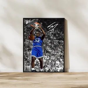 Shaquille O’Neal Art Print Poster, Orlando Magic Basketball Decor. NO FRAMED