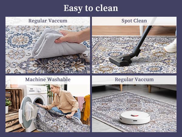 VIPfree Retro Bohemian Area Rugs 2*3FT, Non-Slip Foldable Washable Rugs for Living Room, Entryway, Bedroom, Kitchen and Corridor, Non Shedding
