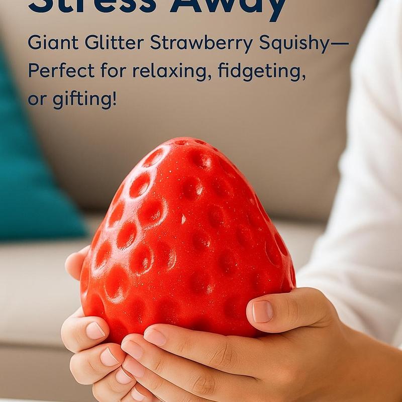 3 Pcs Big Taba Squishy Hamster Strawberry Toys – Vanilla Strawberry Chocolate Butter Slime - Extra Large 5" Squishy Stress Ball for Adults & Kids,Toymendous Squeeze Strawberry
