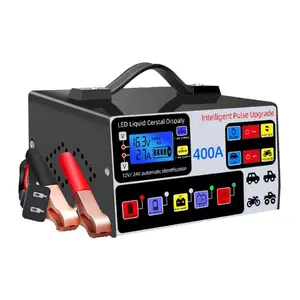 400A Heavy Duty Smart Battery Charger, 12V/24V Automatic Pulse Repair & Trickle Charging, Durable & Versatile for Cars, Trucks, and Marine Batteries Automotive Vehicle
