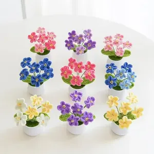 Handmade Crochet Flower Plant (1 Count), Cute Artificial Floral Decor, Perfect for Home, Party and Wedding Decoration