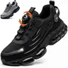 [Full shoe size]Unisex Anti-Smash Safety Shoes, Steel Toe Caps, Anti-Slip, Breathable,Industrial Construction Sports Rotatory Lace-Free Casual Hiking Shoes Footwear Boy Closed Comfort