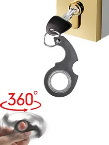 1PC Finger Spinner Metal Keychain Toy, Anti-Anxiety Stress Relief Rotating Fidget Tool, Portable Anxiety Reducer Accessory for Daily Use, Stylish Keychain