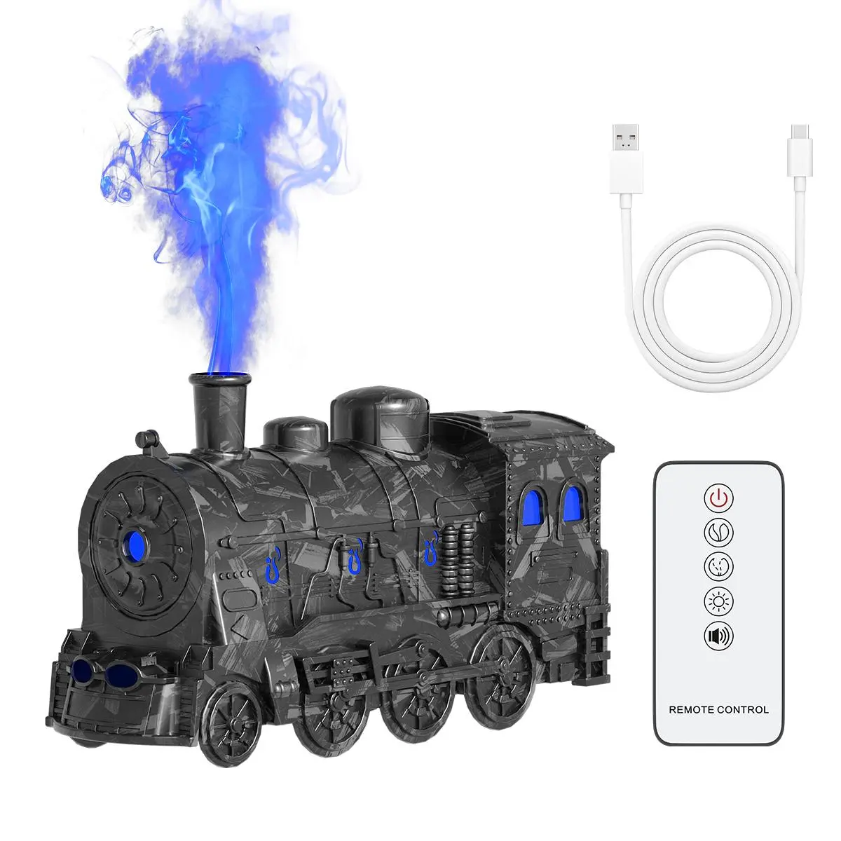 Train Shaped Aroma Diffuser, USB Powered Essential Oil Diffuser with Night Light, Aromatherapy Cool Mist Humidifiers Dual Spray Mode for Home Office Hotel, USB Powered Humidifier