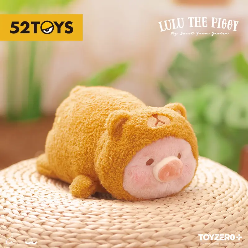【52TOYS】 LuLu the Piggy Plush Toy Kawaii Creative Gift Room Decor Desktop Decoration Gift for Birthday Party  action figures stitch blind box Different Places Eyes Closing action figures stitch blind box