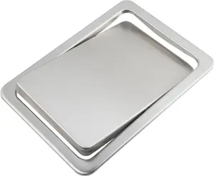 Rectangular Flap Cover Trash Can, Recessed Countertop Flap Lid Trash Bin for Restaurant Home Hotel Kitchen (1 Piece)