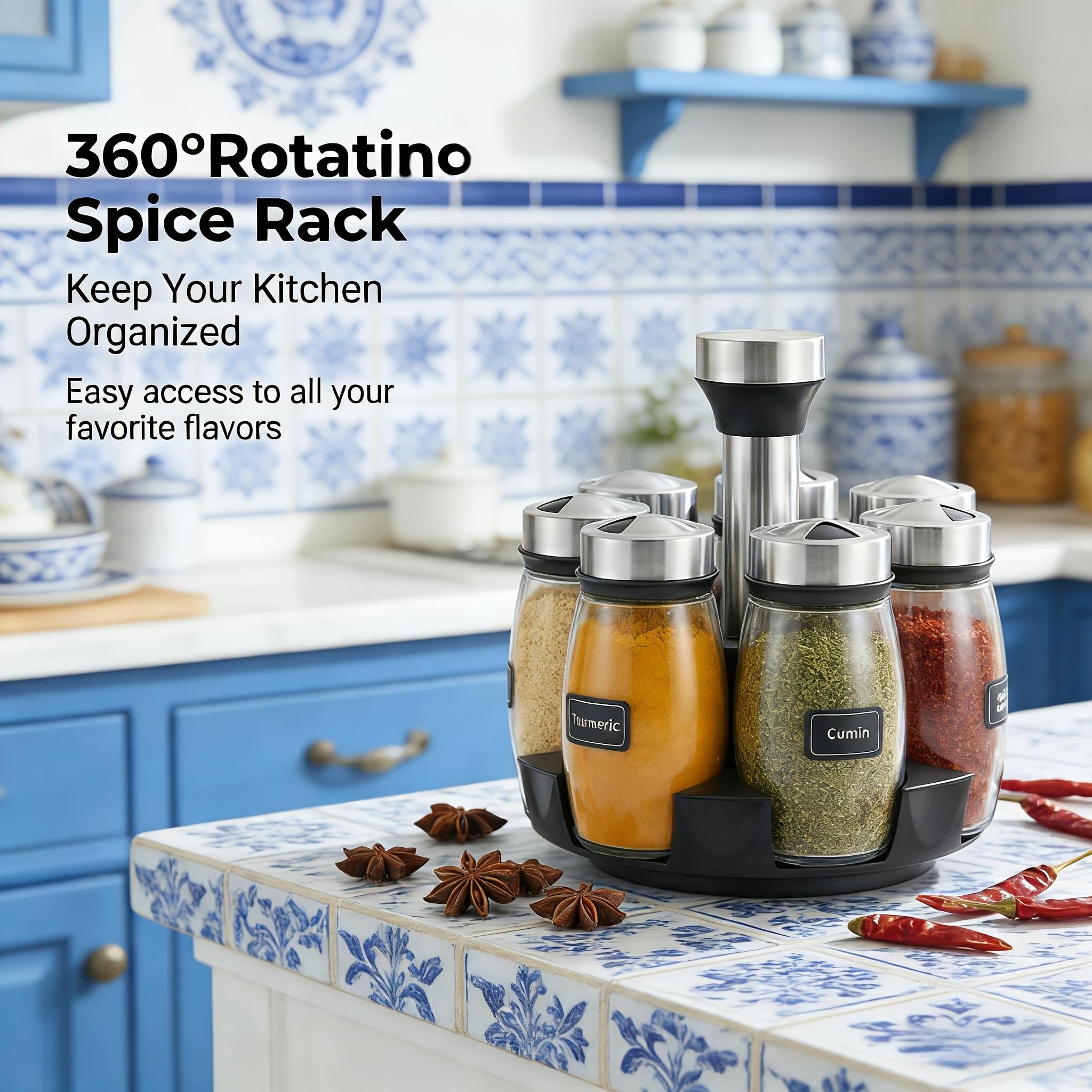 [Glass Jar Bottle Set] 6pcs/12pcs Glass Jar Bottle Set, for Kitchen Organizers And Storage, Pantry Organizers And Storage, Spices Organizers And Storage, Kitchen Organization, Spice Rack, Kitchen Storage And Organization, Storage Cabinet,