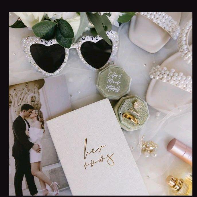 Wedding Vows Book His & Her Vows Book - Elegant Brown and White Covers for Romantic Marriage Ceremony