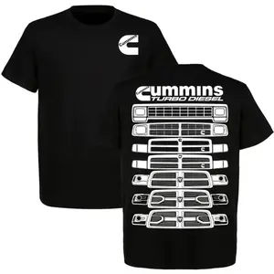 Menswear Cummins Evolution Turbo Diesel Short-Sleeve Tee, Soft Ram Smooth Cotton Crewneck T-Shirt, Casual Top for Truck Enthusiasts