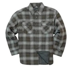Men's Quilted 3XL 4XL 5XL Lining Button Up Plaid Flannel Jacket with Side Pockets (Big & Tall 3XL 4XL 5XL)