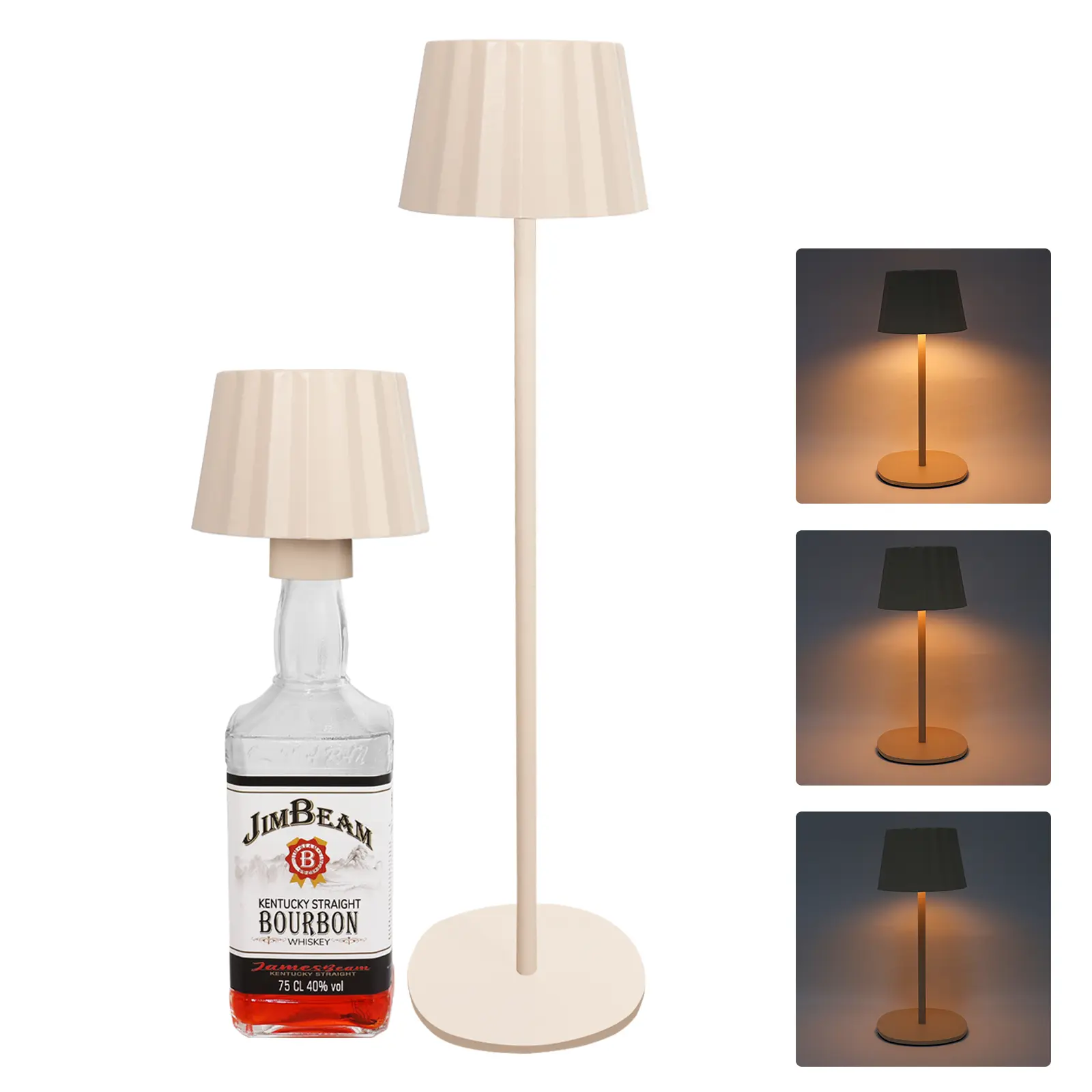 BHOTL High-quality metal table lamp, beautiful and durable bottle lamp wireless touch infinite dimming rechargeable desk lamp. 3000mAh battery is durable and can be disassembled and assembled. Suitable for bedrooms, living rooms, study rooms